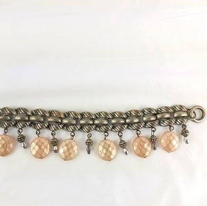 - Kien silver tone toggle clasp charm bracelet